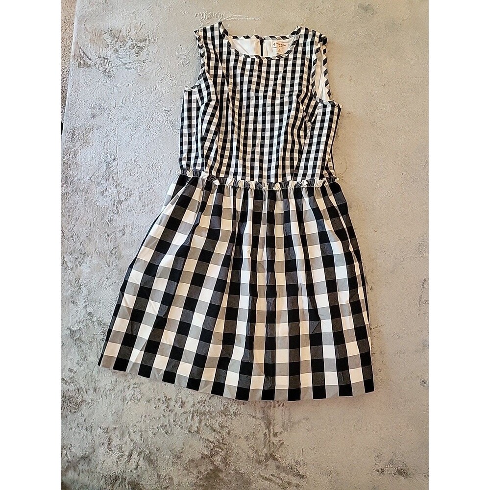 Brooks Brothers 346 Dress Sz 14  Sleeveless  Black White Checkered  Graham *